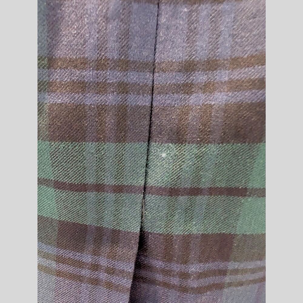J.Crew Blackwatch Plaid Wool Blend Pencil Skirt Green Blue Size 4 Classic Fit - Picture 4 of 7